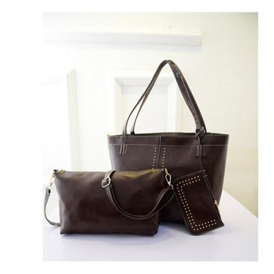 China Retro Vintage Women's Handbag quality 3pcs in 1 set bag brown bolso blanco for sale