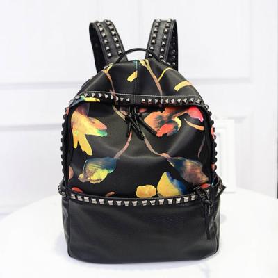 China PU Backpacks for college student custom flower wholesale tas ransel wanita sac à dos femme for sale