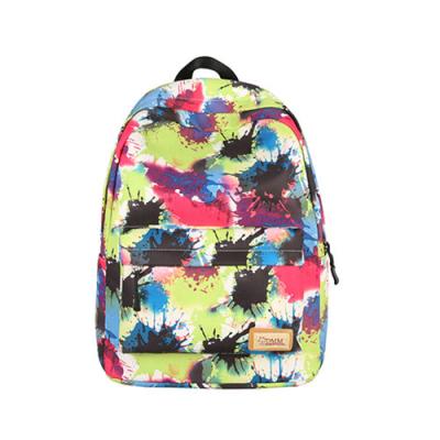 China Colorful Graffiti nylon school Backpack for girls with laptop bags for sale