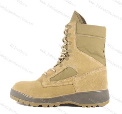 China Breathable tan color desert breathable combat boots/real troop combat boots/army tactical boots for sale