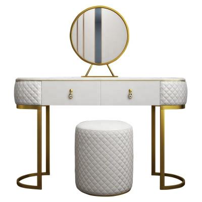 China (Size) Good Quality Hot Selling Adjustable Upholstered With Velvet Stainless Steel With Mirror Dressing Table for sale