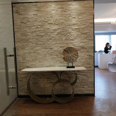 China Five star hotel modern hot sale luxury gold marble top console table for sale