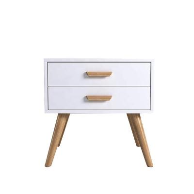 China Single high glossy nightstand with two drawers for sale