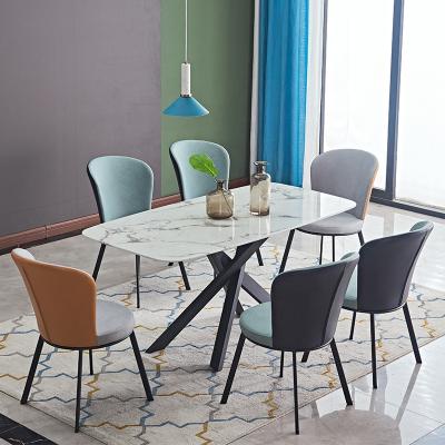 China New Design Smooth Home Furniture Popular Cheap Marble Dining Table With 4 Chairs for sale