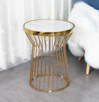 China Eco-friendly Modern Style Stainless Steel Golden Coffee Table for sale