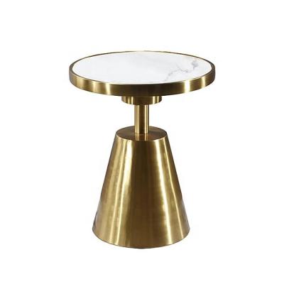 China Hot Selling Latest Design Stainless Steel Coffee Table (Other) Adjustable Rose Gold End Table for sale