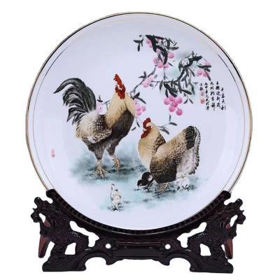 China Stocked Wholesale Manufacturer Fashion Luxury High Quality Plates Ceramic Round Dish for sale