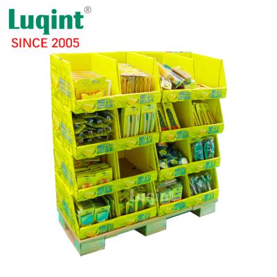 China Snack Display Stand Cardboard PDQ Box Floor Back To Back For Supermarket 3021111205 for sale