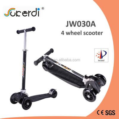 China Best Gift PU CE EN71 Approved Foldable T Bar Four Wheeled Scooter Stunt Scooters For Kids for sale