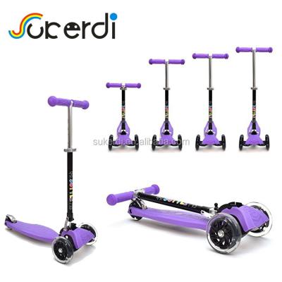 China PU Light Wheel CE EN 3 Wheel Kick Scooter With LED Lights In Wheels Child Age Scooter for sale