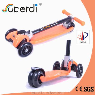 China New Foldable PU Scooter 120mm Scooter 4 Wheel Kids Foot Pedal Kick Scooter for sale