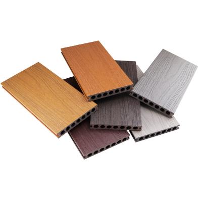 China Black Compound Decking Co-extruded Composite Decking Hoyeah WPC Waterproof Decking for sale