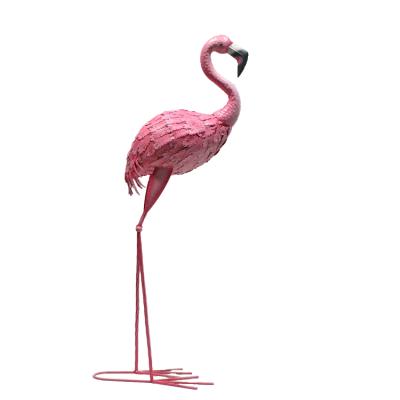 China Small Iron Coastal Resin Flamingo Statue Mold Animal Decor for sale