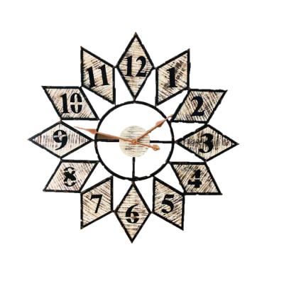 China Antique style wooden and metal wall clock home decoration for sale