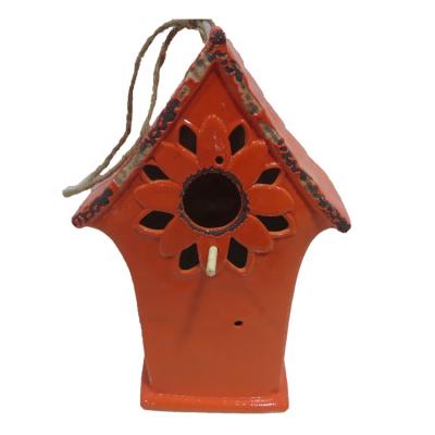 China Breathable Nordic Modern Ceramic Bird House Custom Design Aviary Pottery Bird House Handmade for sale