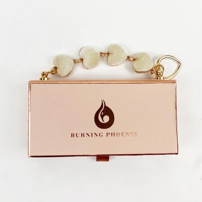 China B663 logo B663 eyelash box eyelash chain box accessories diy custom heart sensitive empty luxury drawer lashbox for sale