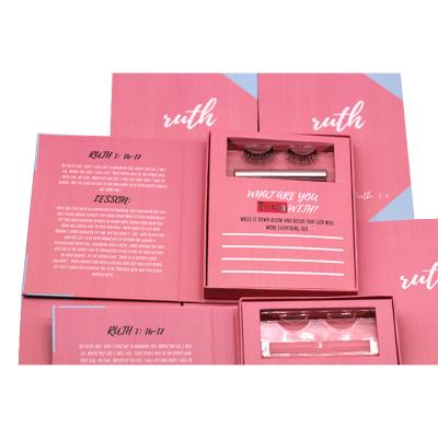 China B153 Hitomi mink blue book luxury winged eyelash empty box wholesale custom eyelash packaging eco-friendly label for sale