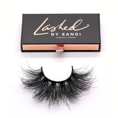 China 3D Double Layered Box Custom Hand Made Real 25mm Fluffy 3D Mink Eyelashes Top Quality 3D062 Hitomi Mink 3d Strip Eyelashes for sale