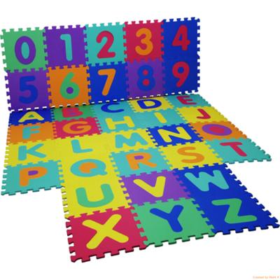 China Eco-Friendly Kids Foam Mat Gym Toy 36Pcs Number Baby Toddler Play Mat ABC Floor Puzzle Game for sale