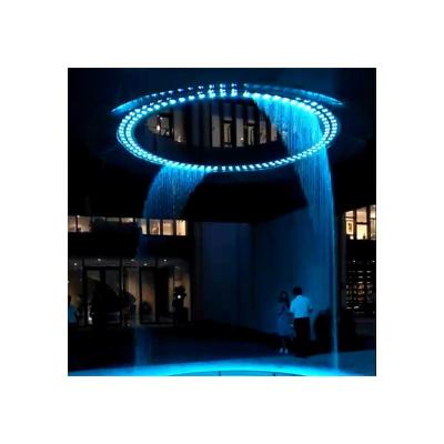 China Decorative Large Outdoor Digital Fountain 3D Swing Digital Fountain Mall Water Curtain Modern Wedding Fountain for sale