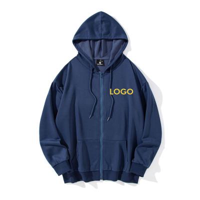 China high quality custom made Anti-wrinkle logo hoodie men zipper hooded sweatshirt manufacturer embroider zipper hoodie custom for sale