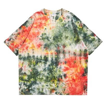 China Anti-Wrinkle Stock T-shirt Blend Men Tie Dye Tie Dye Drop Shoulder Raglan Sleeves Tye Tie Dye Oversized T-shirt For Unisex for sale