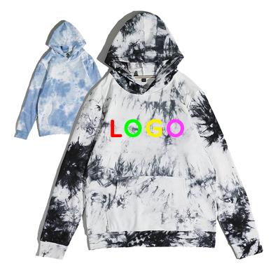 China Breathable High Quality Tie Dye Hoodie With Logo Cotton Printed Custom Pull Over Sweater Hoodie Unisex Customized Logo for sale