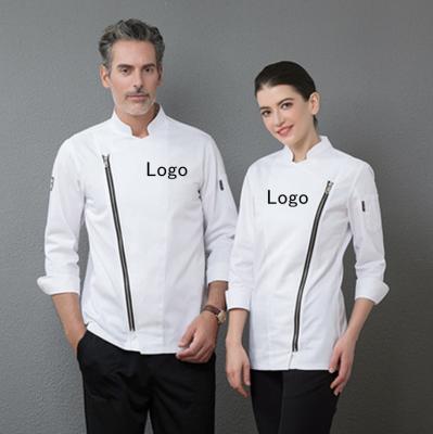 China Unisex Long Sleeve Shirt Embroidery Logo Bar Uniforms Chef Uniform Custom Logo Heat Transfer Printing Restaurant Uniforms for sale