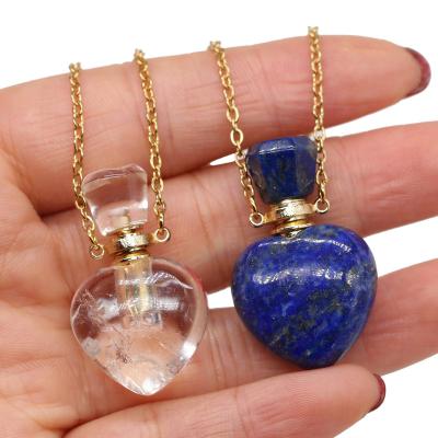 China Fashion Exquisite Natural Stone Pendant DIY Perfume Bottle Necklace Bottle Necklace Jewelry Small Exquisite Wholesale for sale