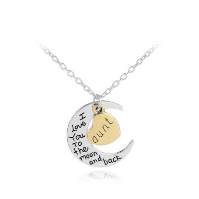 China Fashion Trend Jewelry Valentine's Day Love Moon Family Member Necklace for sale