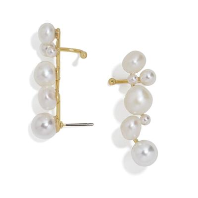 China Wholesale Cute Fashionable Clip Alloy Diamond Pearl Fashion Pop Creative Pop Earring Set For Girls Mixed for sale