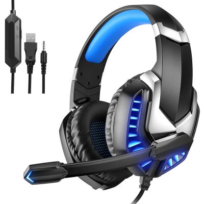 China Ear Hook Headset RGB Light USB Music Computer Wired Gaming Headsets Earphone Headphones PC Stereo Gaming Headset With MIC for sale