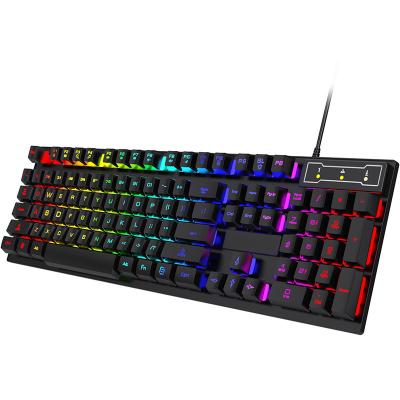 Cina Mechanical Rainbow Luminous Gaming Keyboard Wired Computer Luminous Mac Manipulator Cool Floating Game Keyboard Suitable in vendita