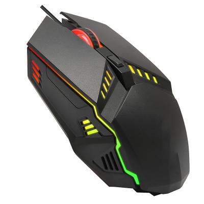 Cina Game Wired Game Mechanical Gaming Mouse RGB Luminous Gaming Six Button Mechanical Wired Mice in vendita