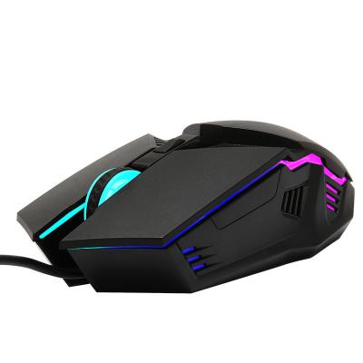 Cina Game Wired Game Mechanical Gaming Mouse RGB Luminous Gaming Six Button Mechanical Wired Mice in vendita