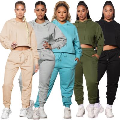 China New Breathable S-5XL Plus Size Women's Sports Use Hoodies Set Simple Culture Hoodies Loose Sport Tracksuit Set Women's Winter Plus Size Tracksuit for sale