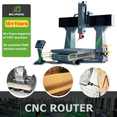 China Wood Acrylic PVC Engraving Large 5 Axis Wood Cnc Bridge 5 Axis Auto Focusing Cutting Machine 5 Axis CNC Wood Router G Axis With the integrated control system for sale