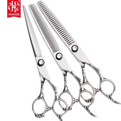 China CH06-70Z/V/W 7inch right handed scissors offset handle hairdressing scissors thinning scissors 30teeth 40teeth customize 6cr available for sale