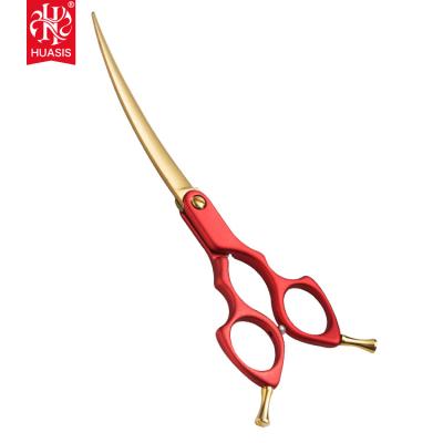 China AR-JRQ Viable Red Handle Pet Balancing Scissors 6inch 6.5inch 7inch Curve Blade Scissors Made In Japan 440C Stainless In Stock for sale