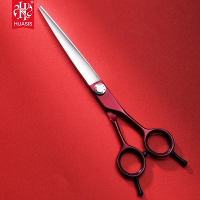 China New 7 inch viable high quality huasis red painting scissors pet grooming scissors for sale