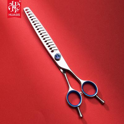 China Jp440C High Quality Viable Pet Huasis 7.0 Inch Thinning Scissors For Dog Grooming Fish Bone Tesoura 18 Teeth Animal Hair Trimming Salon for sale