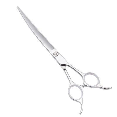 China Sustainable Pet Grooming Hair Cleaning Cut Curved Scissors Professional 440c Dog 7.5Inch for sale