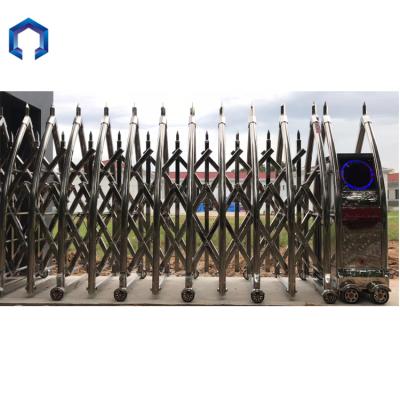 China Contemporary High Quality Electric Automatic Driveway Gate Accordion Crash Barrier Factory Gate Road Safety Retractable Barrier for sale