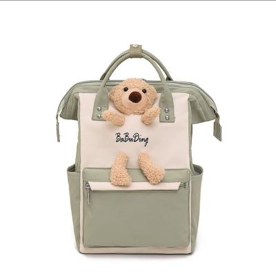 China Wholesale Fashion Large Capacity Waterproof Backpack School Bag Girls Handbag Anti-theft With Cute Bear Pendant for sale