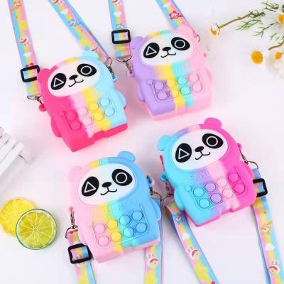 China High quality new arrival wholesale hot sale cute cartoon panda ladies silicone pop it invent purses girls shoulder bag women messenger bags for sale