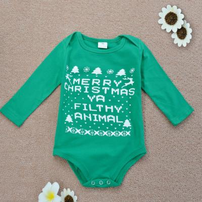 China GD036B Long Sleeve Christmas Baby Clothes Romper Christmas Pajamas for sale