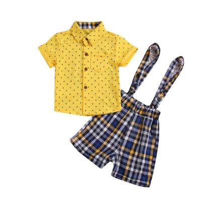 China 100% Cotton XB135A High Cotton Summer Korea Kids Boy Clothing Euro 2pcs Set In Stock for sale