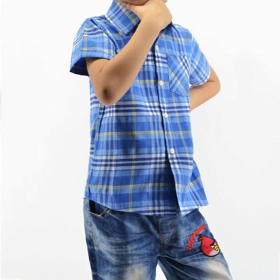 China High Quality Button Front Kids Boys Viable Casual Summer Plaid Shirts for sale