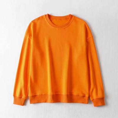 China Viable Casual Trendy Trendy Clothes Fall Women's Solid Crewneck Long Sleeve Pullover Sweatshirt for sale