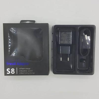 China Mobile Phone Travel Wall Charger Power Adapter with Micro Type C Data Cable for Samsung S6 S8 S10 Fast Charging for sale